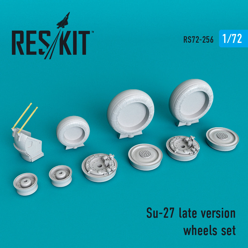 Sukhoi Su-27 late version wheels set late version (designed to be used with Hasegawa, Revell, Trumpeter and Zvezda kits) (Reskit sold out October 2025]