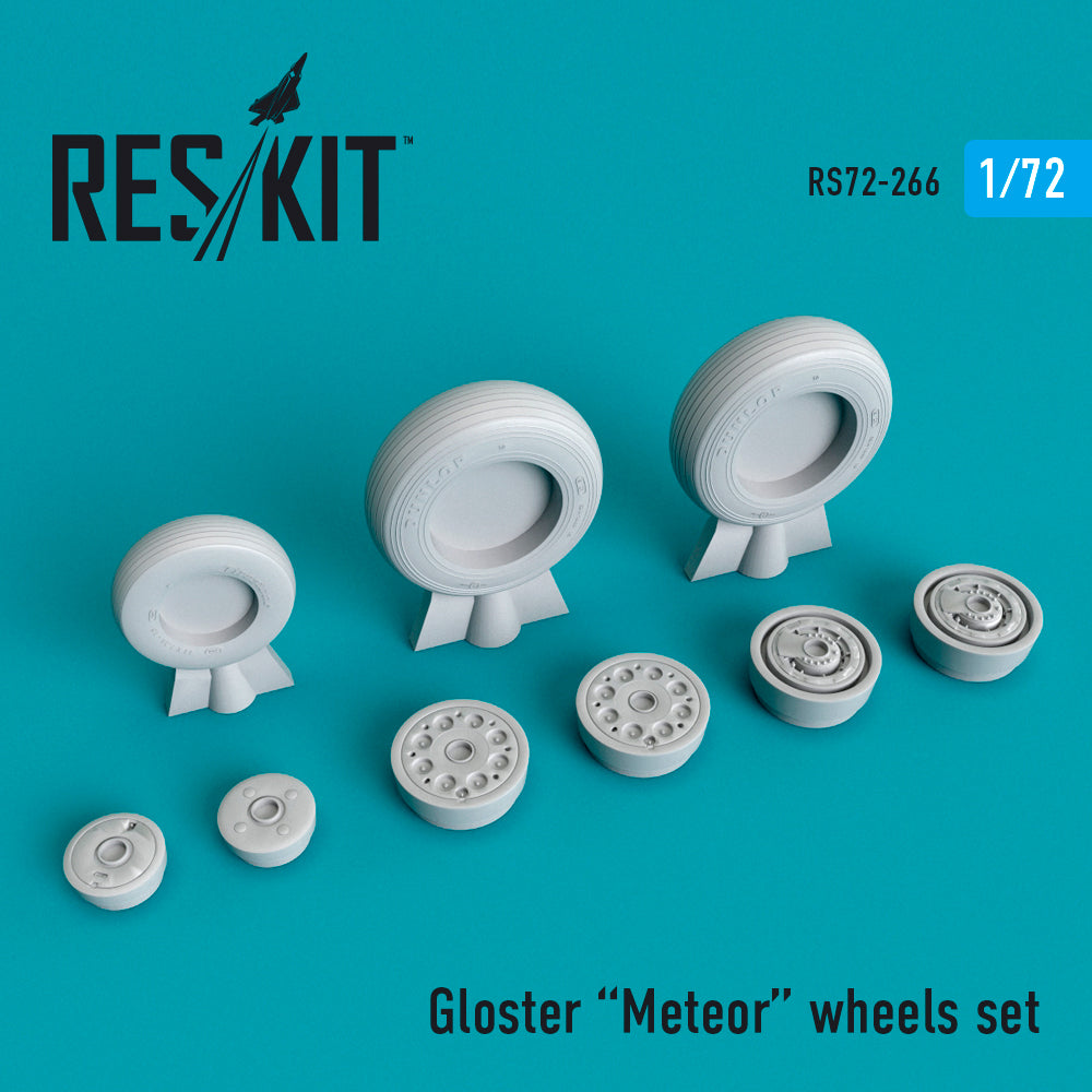 Gloster Meteor wheels set (designed to be used with Airfix, Cyber-Hobby, MPM, Revell, Special Hobby and Xtrakit kits)