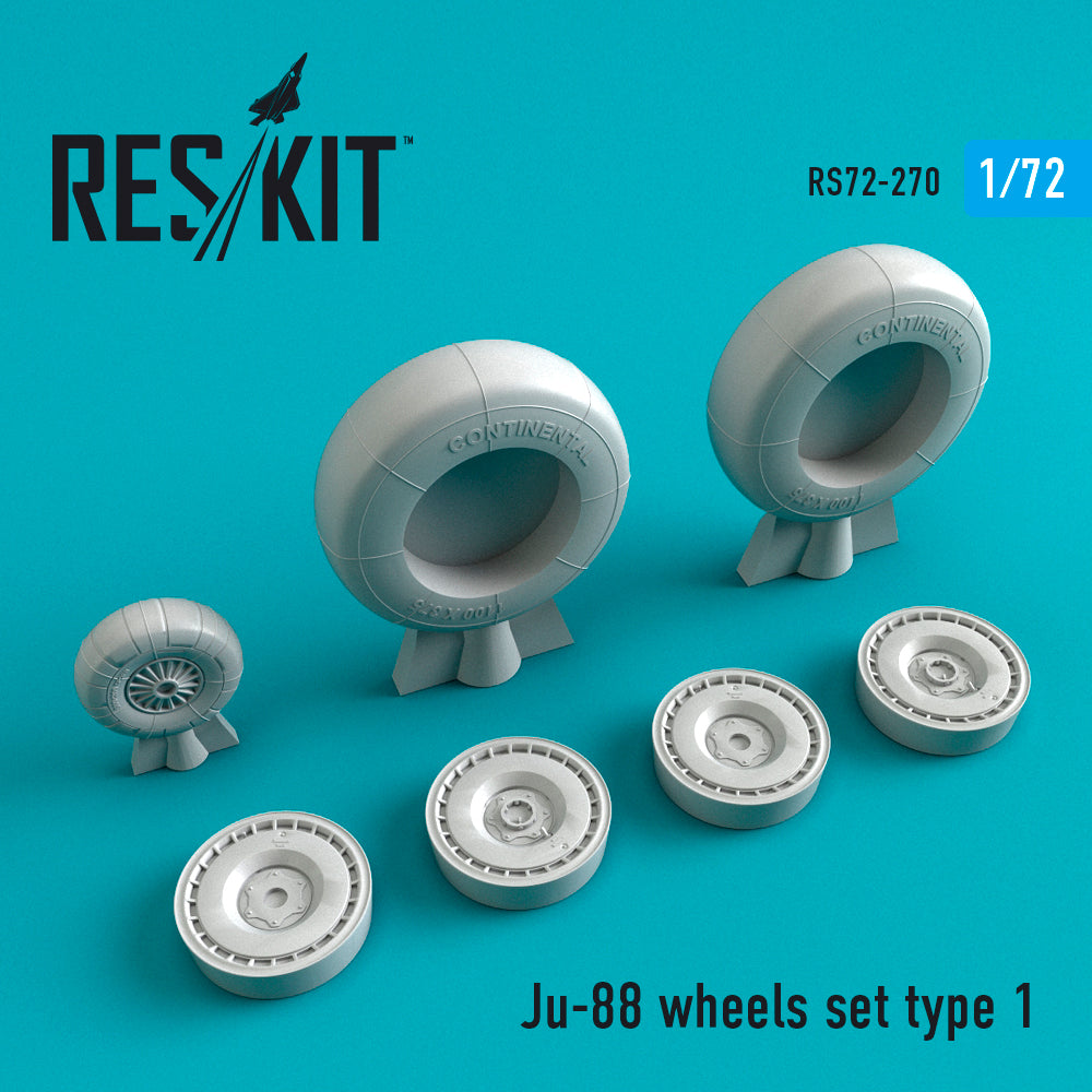 Junkers Ju-88 wheels set type 1 (designed to be used with Airfix, Italeri, Revell and Zvezda kits) (ResKit sold out May 2026)