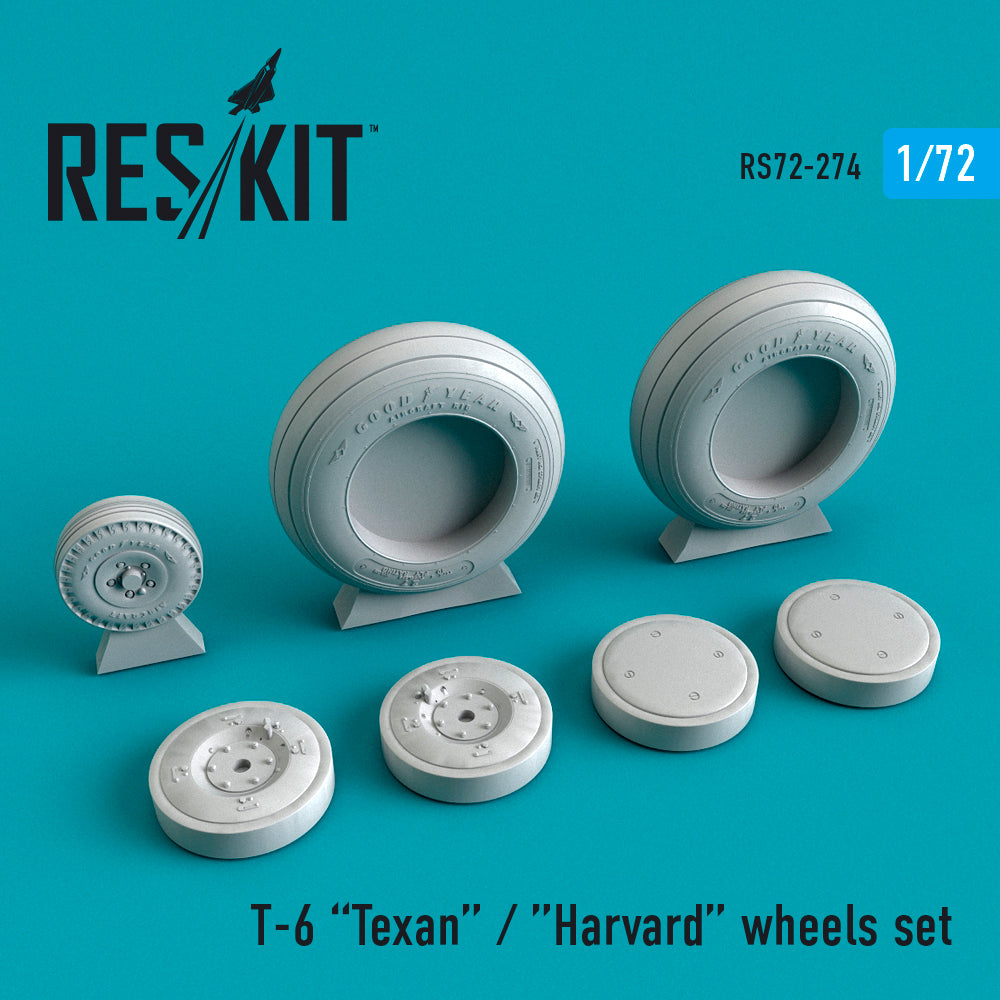 North-American T-6 Texan wheels set (designed to be used with Academy and Revell kits) (ResKit sold out May 2026) [T-6G]
