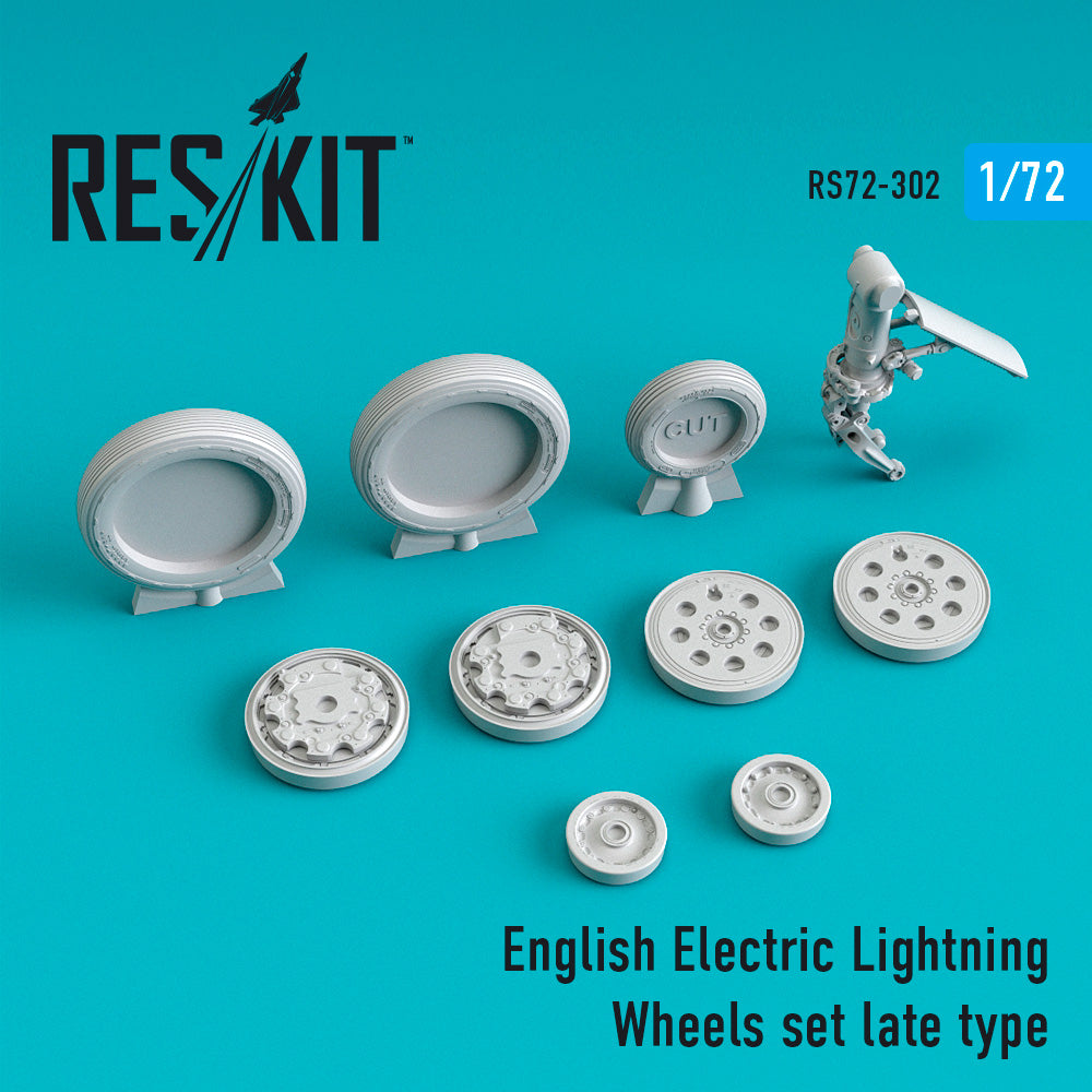 BAC/EE Lightning Wheels set late type (designed to be used with Airfix, Eastern Express, Hasegawa and Trumpeter kits) (ResKit sold out May 2026)  [F.2A/F.6]