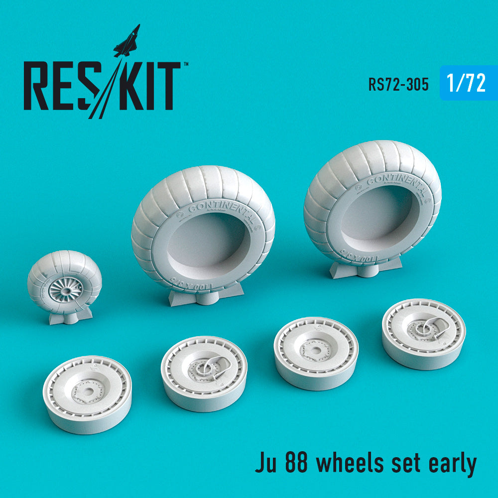 Junkers Ju-88A-1 wheels set early) (ResKit sold out May 2026) designed to be used with Hasegawa, Italeri, Revell and Zvezda kits) (ResKit sold out May 2026) [Ju-88A-4]