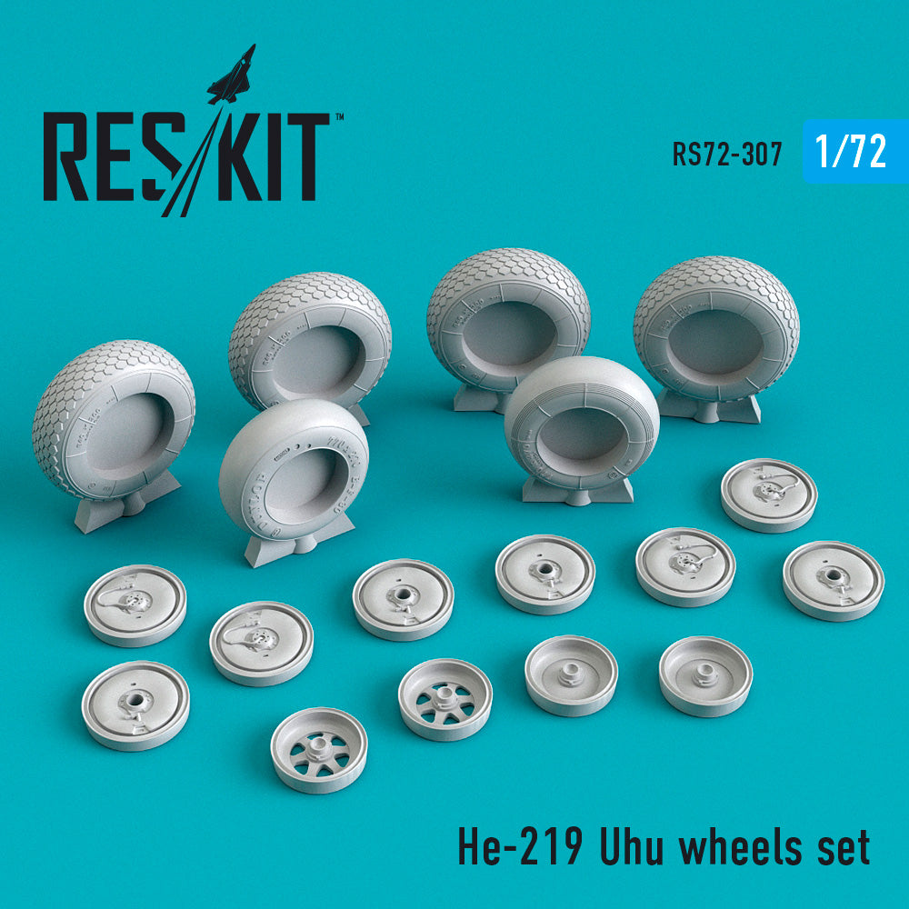 Heinkel He-219A-0/A-7 UHU wheels set (designed to be used with Dragon, FROG, Lindberg, Matchbox and Revell kits) (ResKit sold out May 2026)