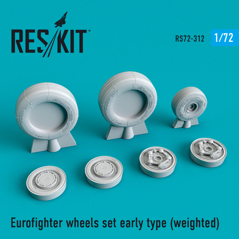 Eurofighter Typhoon wheels set early type (bulged tyre/weighted effect) (ResKit sold out May 2026)  (designed to be used with Airfix, Italeri, Hasegawa, Hobby Boss and Revell kits) (ResKit sold out May 2026) [EF-2000A EF-2000B]