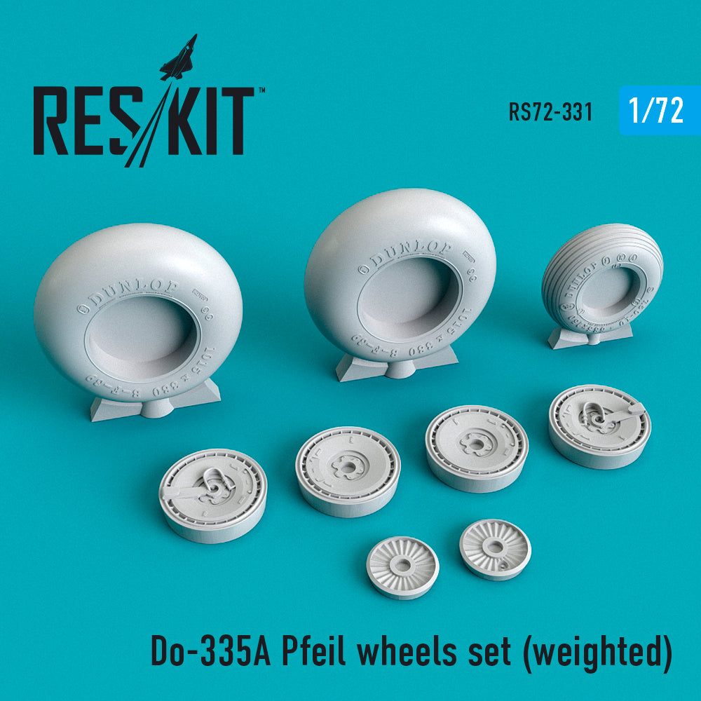 Dornier Do-335A Pfeil wheels set (bulged tyre/weighted effect) (ResKit sold out May 2026)  (designed be used with Dragon, Hobby Boss and Revell kits) (ResKit sold out May 2026)