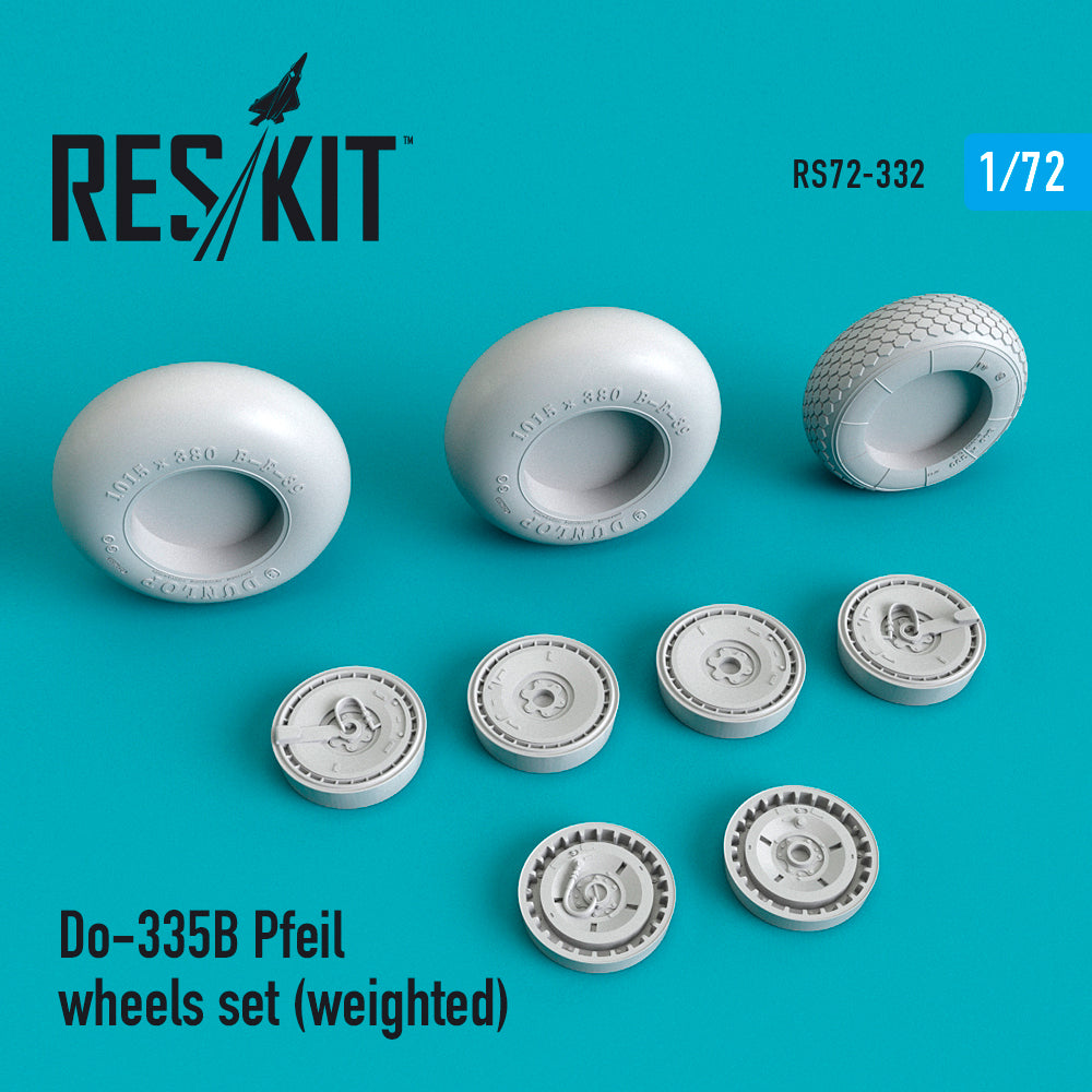 Dornier Do-335A Pfeil wheels set (bulged tyre/weighted effect) (ResKit sold out May 2026)  (designed be used with Dragon, Hobby Boss and Revell kits) (ResKit sold out May 2026)