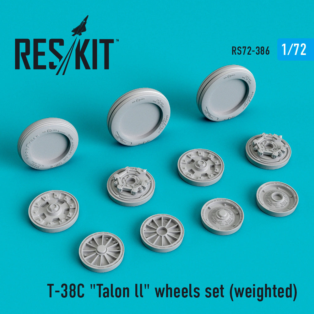 Northrop T-38C Talon ll wheels set (bulged tyre/weighted effect) (designed to be used with Sword kits) (ResKit sold out January 2026 so no more after we sell out)