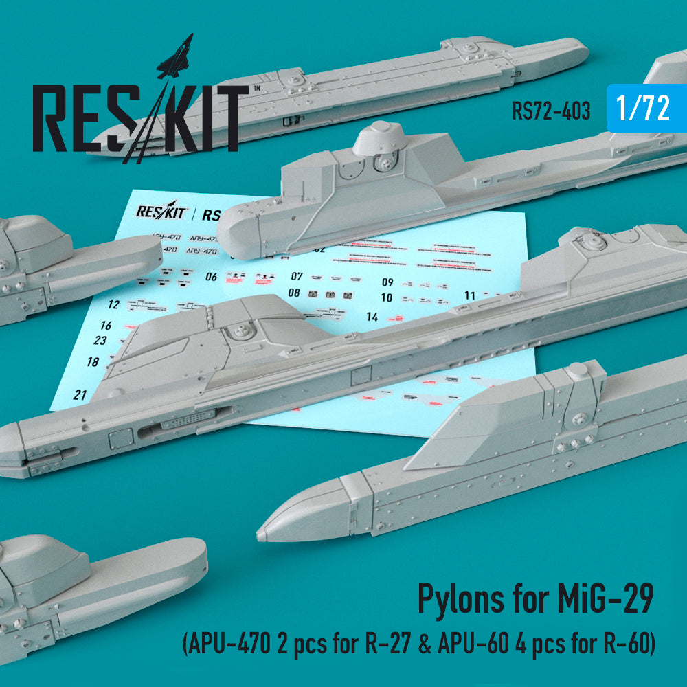 Pylons for Mikoyan MiG-29 (APU-470 2 pcs for R-27 & APU-60 2 pcs for R-60)