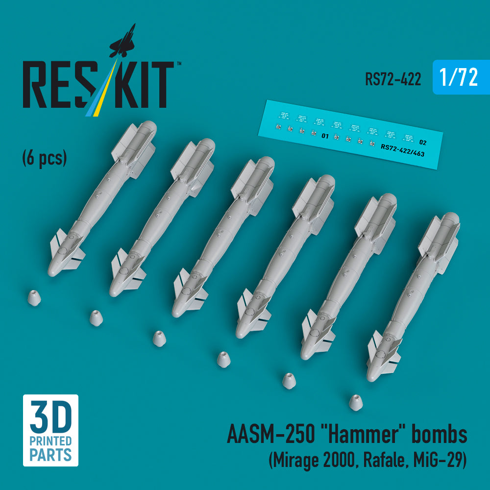 AASM-250 Hammer (6 pcs) (Dassault_Mirage 2000, Rafale, MiG-29) (3D-Printed)