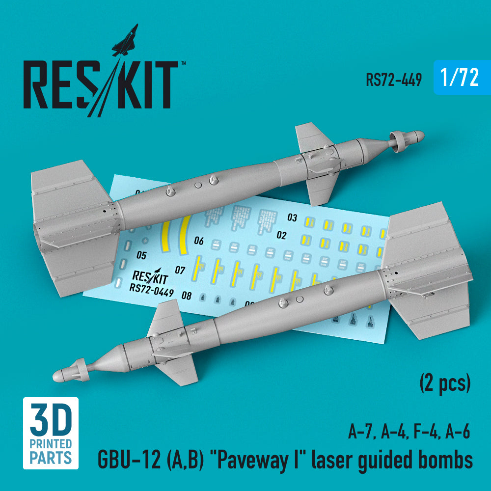 GBU-12 (A,B) Paveway I laser guided bombs (2 pcs) (A-7, Douglas A-4, McDonnell F-4, A-6) 3D-Printed