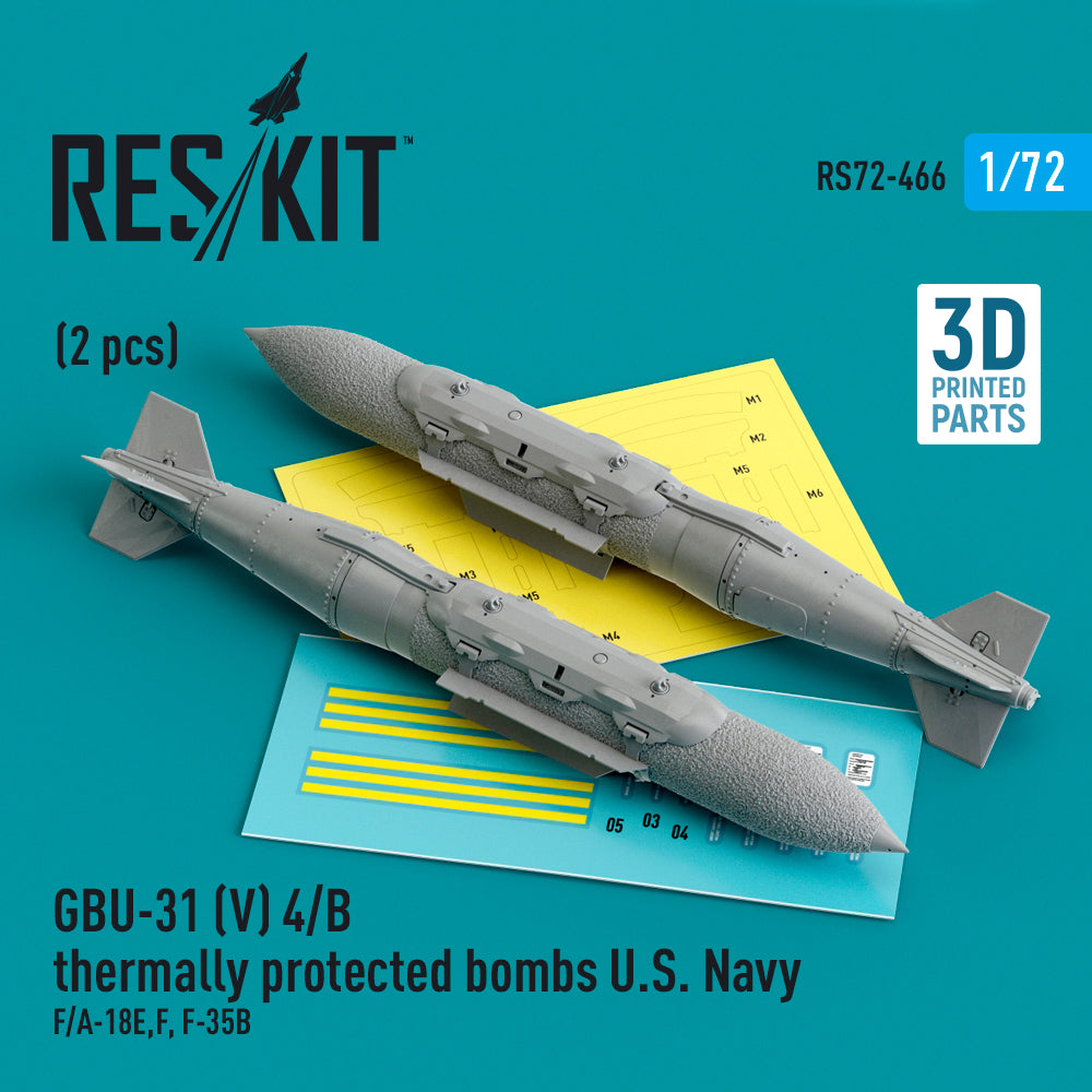 GBU-31 (V) 4/B thermally protected bombs U.S. Navy (2 pcs) (Boeing F/A-18E ,F, Lockheed-Martin F-35B) (3D-Printed)