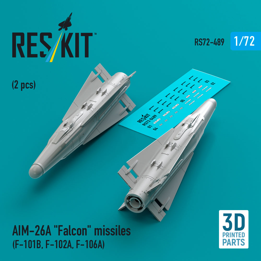 AIM-26A Falcon missiles (2 pcs) (F-101B, F-102A, F-106A) (3D-Printed)