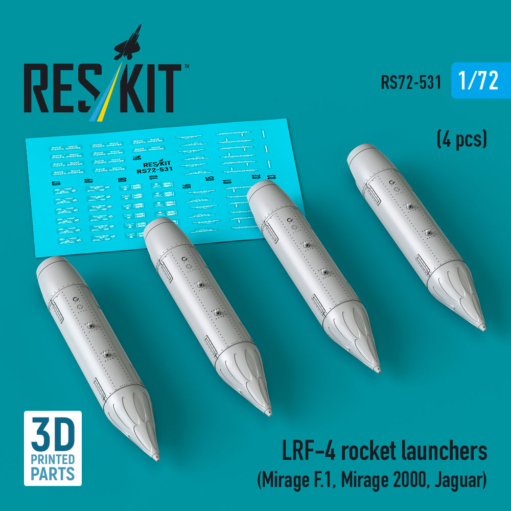 LRF-4 rocket launchers (4 pcs) (Dassault_Mirage F.1, Dassault_Mirage 2000, Sepecat Jaguar ) 3D-Printed