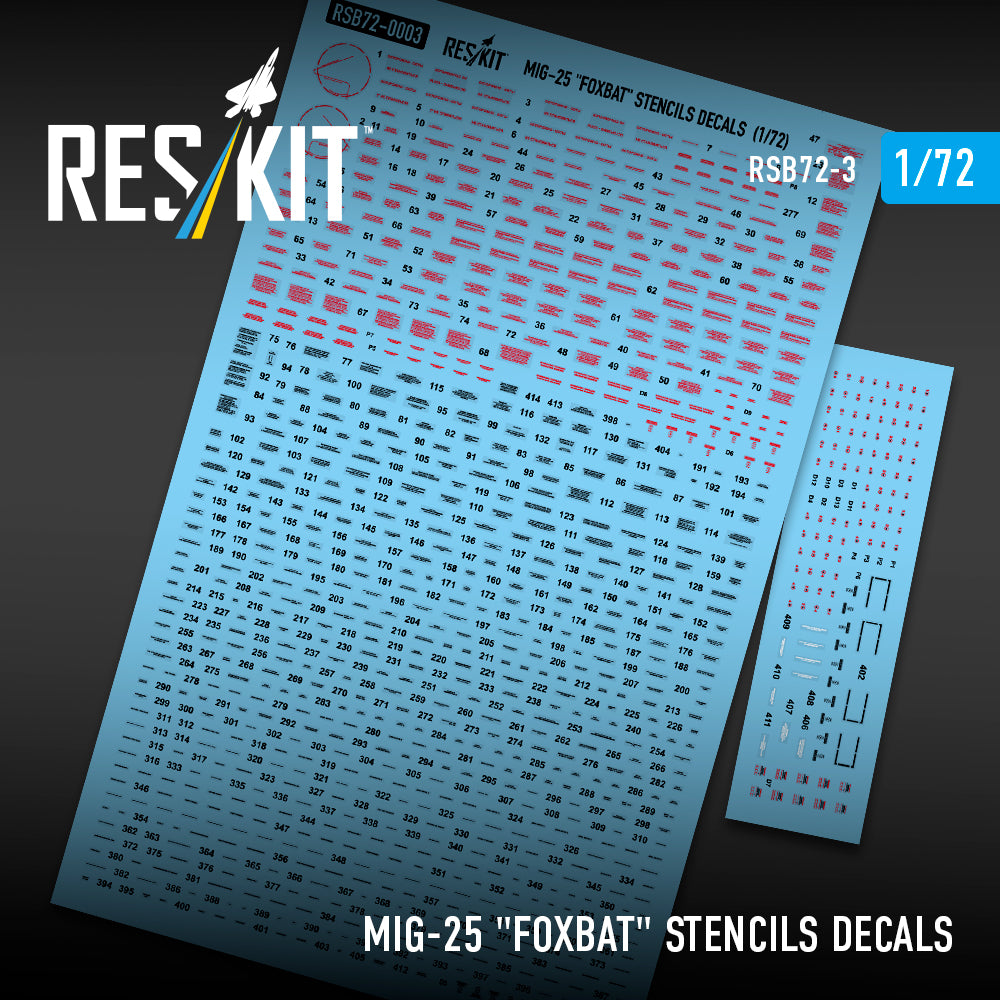Mikoyan MiG-25 'Foxbat' Stencils Decals