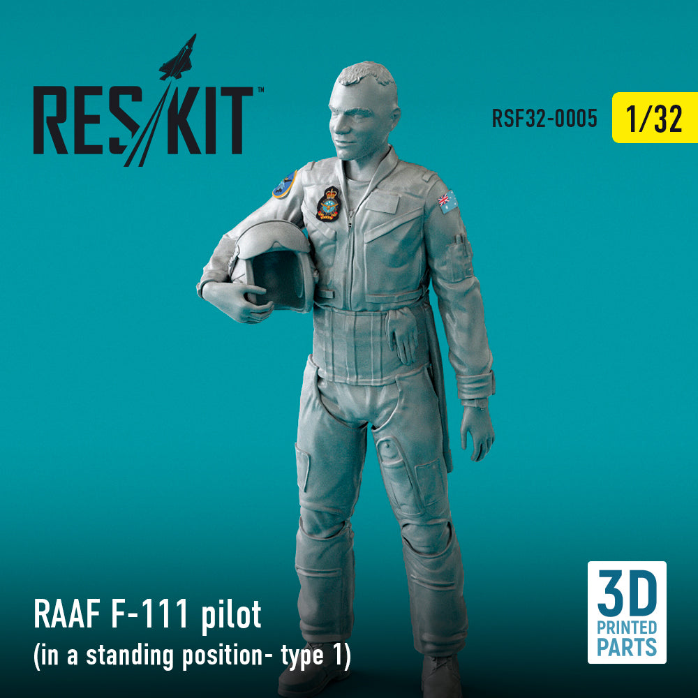 RAAF General-Dynamics F-111 pilot (in a standing position- type 1) (3D-Printed) (1/32) (Reskit sold out October 2025]