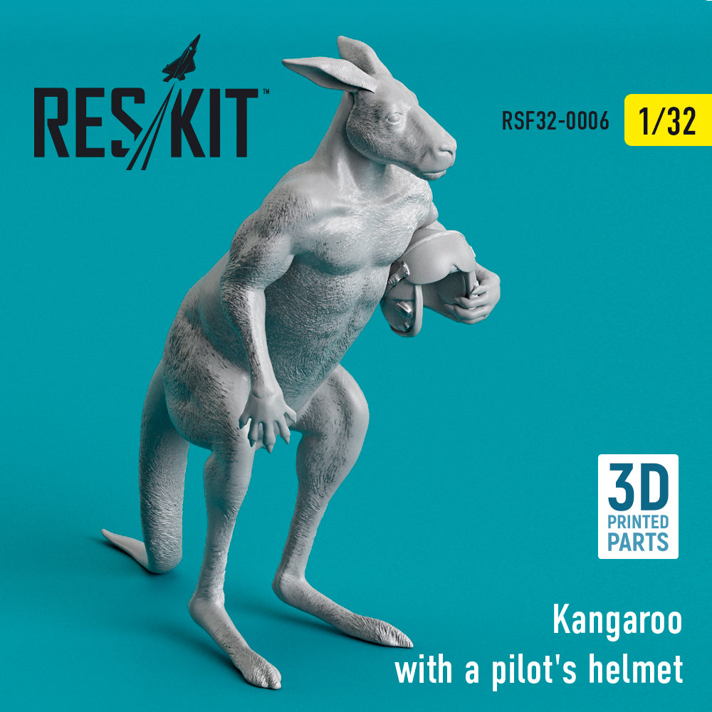 Kangaroo with a pilot's helmet 3D-Printed (Reskit sold out October 2025]