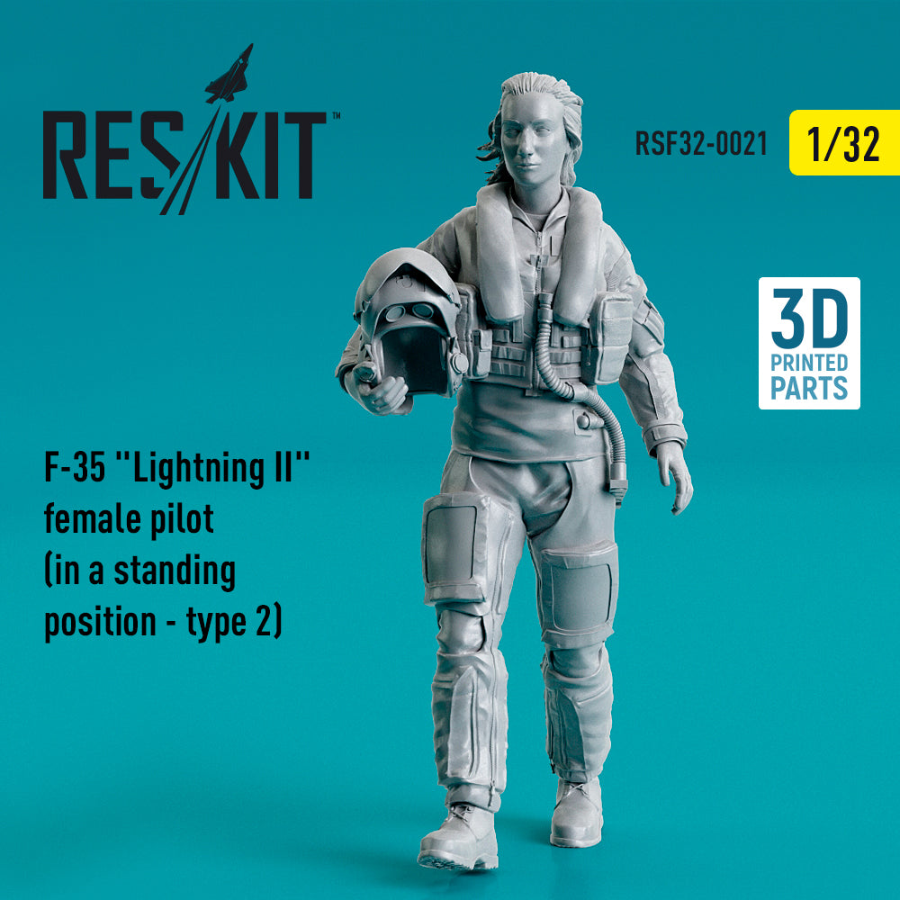 Lockheed-Martin F-35A Lightning II female pilot (in a standing position- type 2) (designed to be used with Trumpeter kits) (Reskit sold out October 2025]