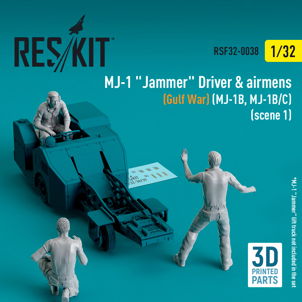 MJ-1 Jammer Driver & airmens (Gulf War) (MJ-1B, MJ-1B/C) (scene 1) (3 pcs) (3D-Printed) (ResKit sold out February 2026)