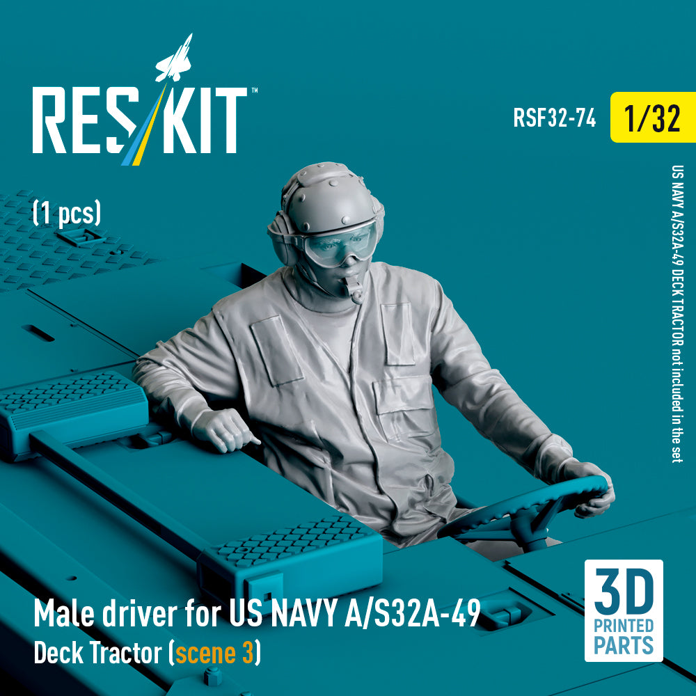 Male driver for US NAVY A/S32A-49 Deck Tractor (scene 3) (1 pcs) (3D-Printed)