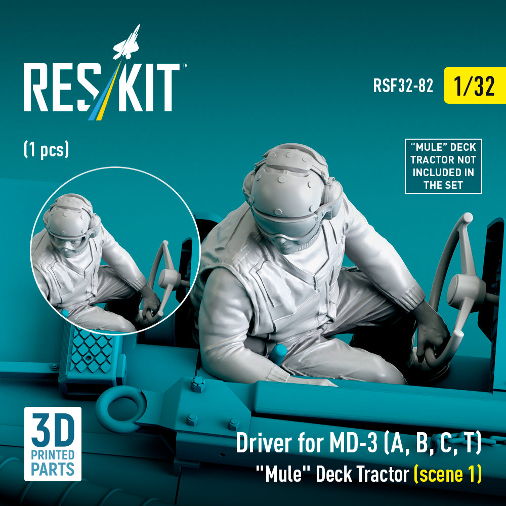Driver for MD-3 'Mule' Deck Tractor (scene 1) (1 pcs) (designed to be used with Reskit kits) 3D-Printed [MD-3A, MD-3B, MD-3C, MD-3T]