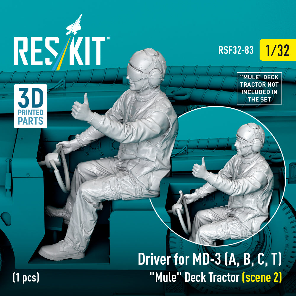 Driver for MD-3 'Mule' Deck Tractor (scene 2) (1 pcs)(designed to be used with Reskit kits) 3D-Printed [MD-3A, MD-3B, MD-3C, MD-3T]