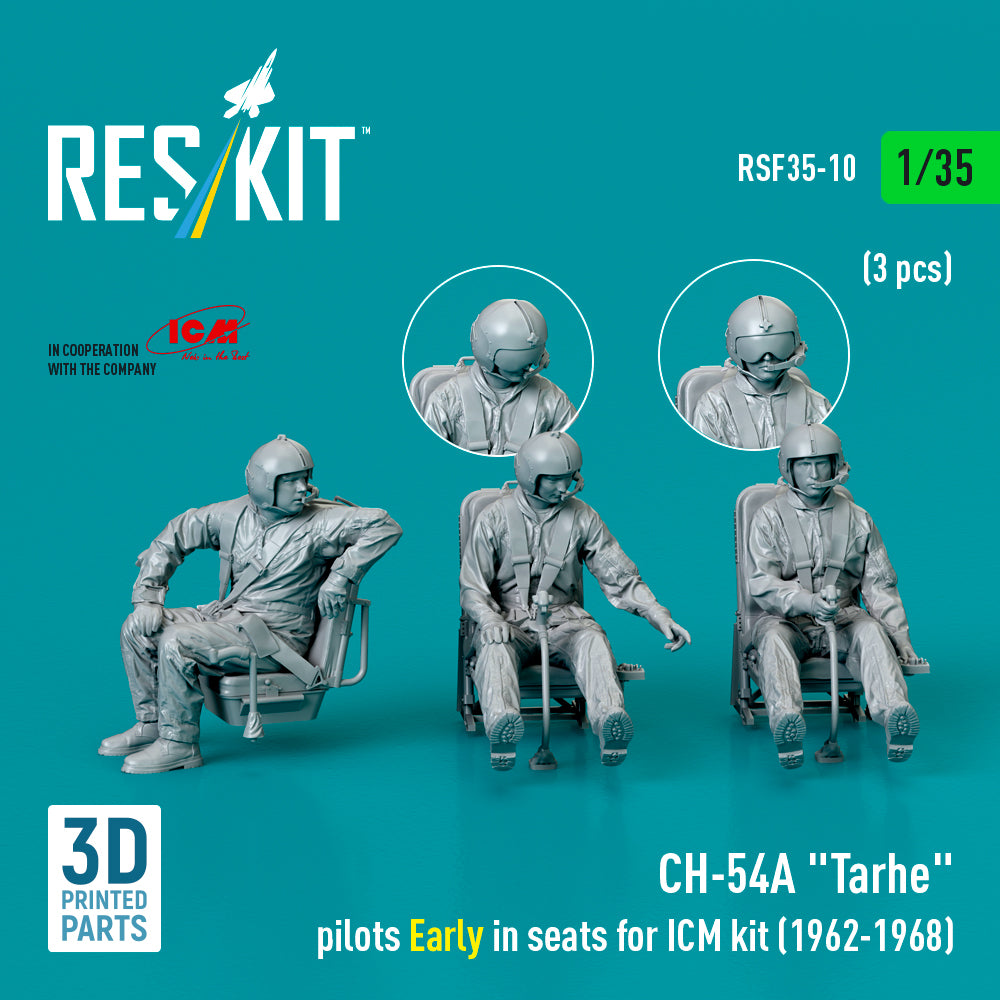 Sikorsky CH-54A Tarhe pilots Early in seats (designed to be used with ICM UA UK kits) (1962-1968) (3 pcs) (3D-Printed)