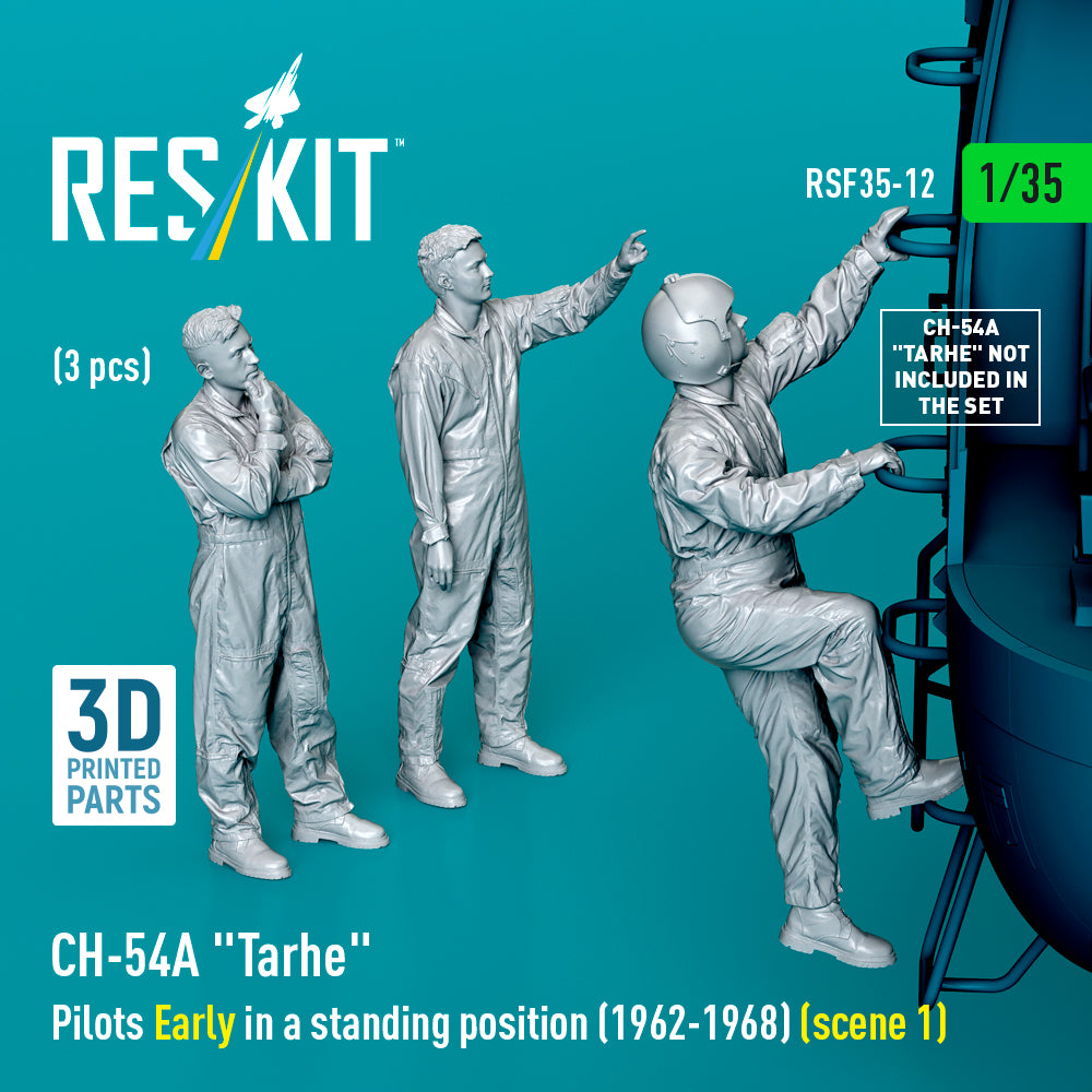 Sikorsky CH-54A Tarhe pilots Early in a standing position (1962-1968) (scene 1) (3 pcs) (designed to be used with ICM UA UK kits) (3D-Printed)