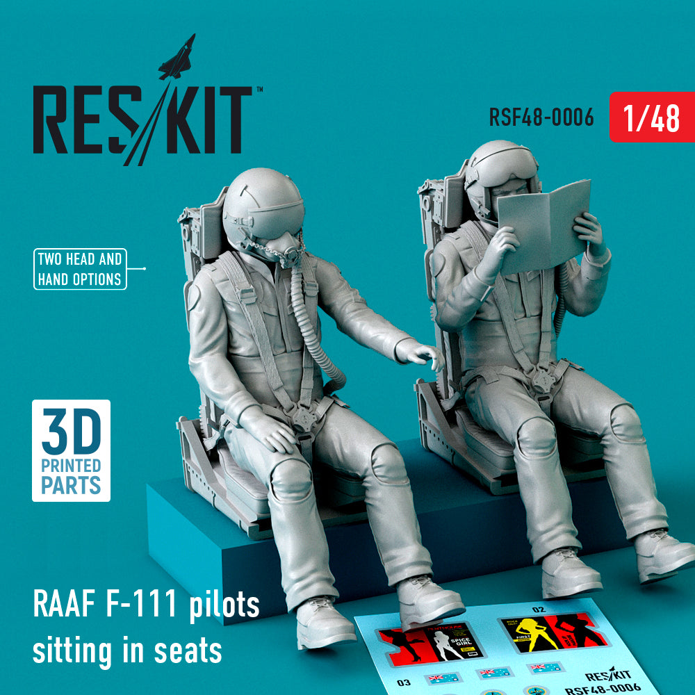 RAAF General-Dynamics F-111 pilots sitting in seats (2 pcs) 3D-Printed)