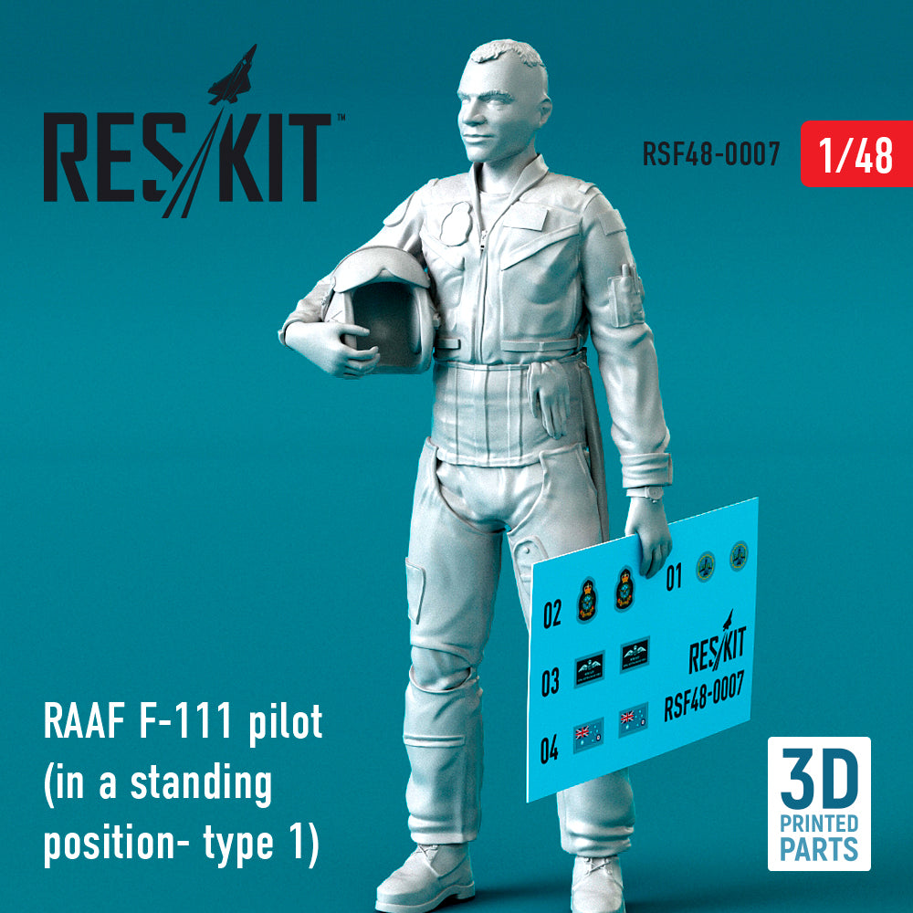 RAAF General-Dynamics F-111 pilot (in a standing position- type 1) 3D-Printed) (Reskit sold out October 2025]