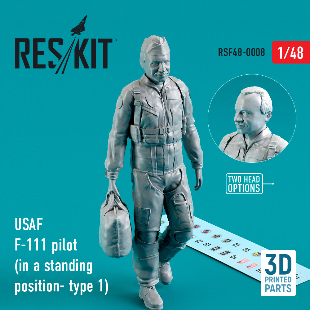 USAF General-Dynamics F-111 pilot (in a standing position- type 1) 3D-Printed) (Reskit sold out October 2025]