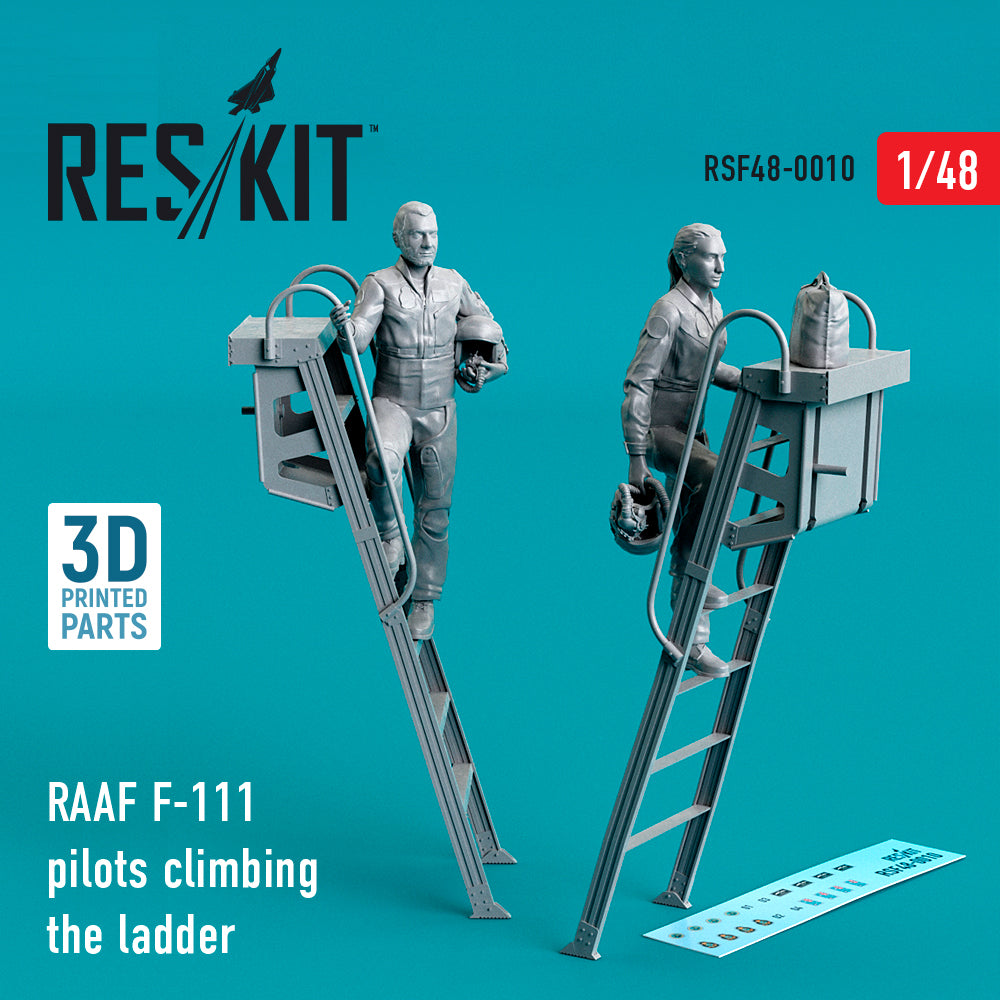 RAAF General-Dynamics F-111 pilots climbing the ladder (2 pcs) 3D-Printed) (Reskit sold out October 2025]