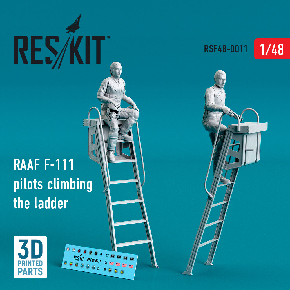 USAF General-Dynamics F-111 pilots climbing the ladder (2 pcs) 3D-Printed) (Reskit sold out October 2025]