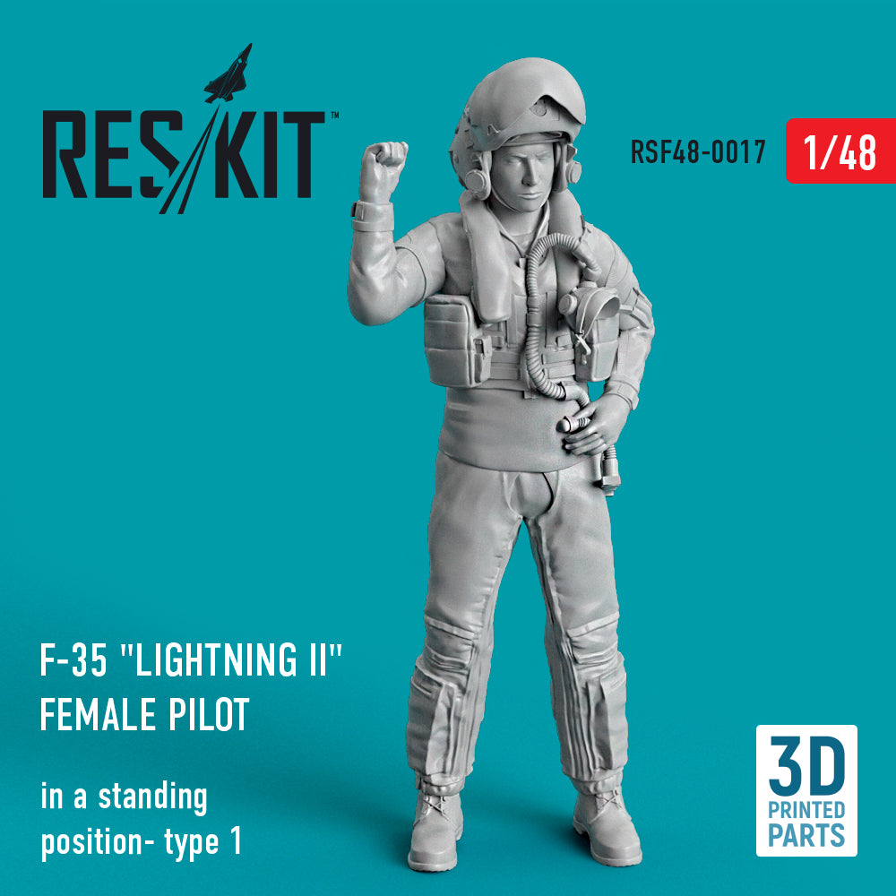 Lockheed-Martin F-35A/F-35B Lightning female pilot (in a standing position- type 1) (designed to be used with Tamiya kits) 3D-Printed (Reskit sold out October 2025]