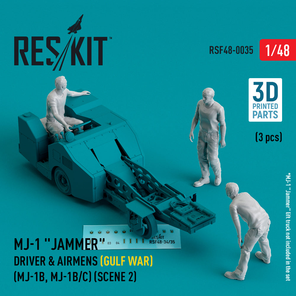MJ-1 Jammer Driver & airmens (Gulf War) (MJ-1B, MJ-1B/C) (scene 2) (3 pcs) (3D-Printed)