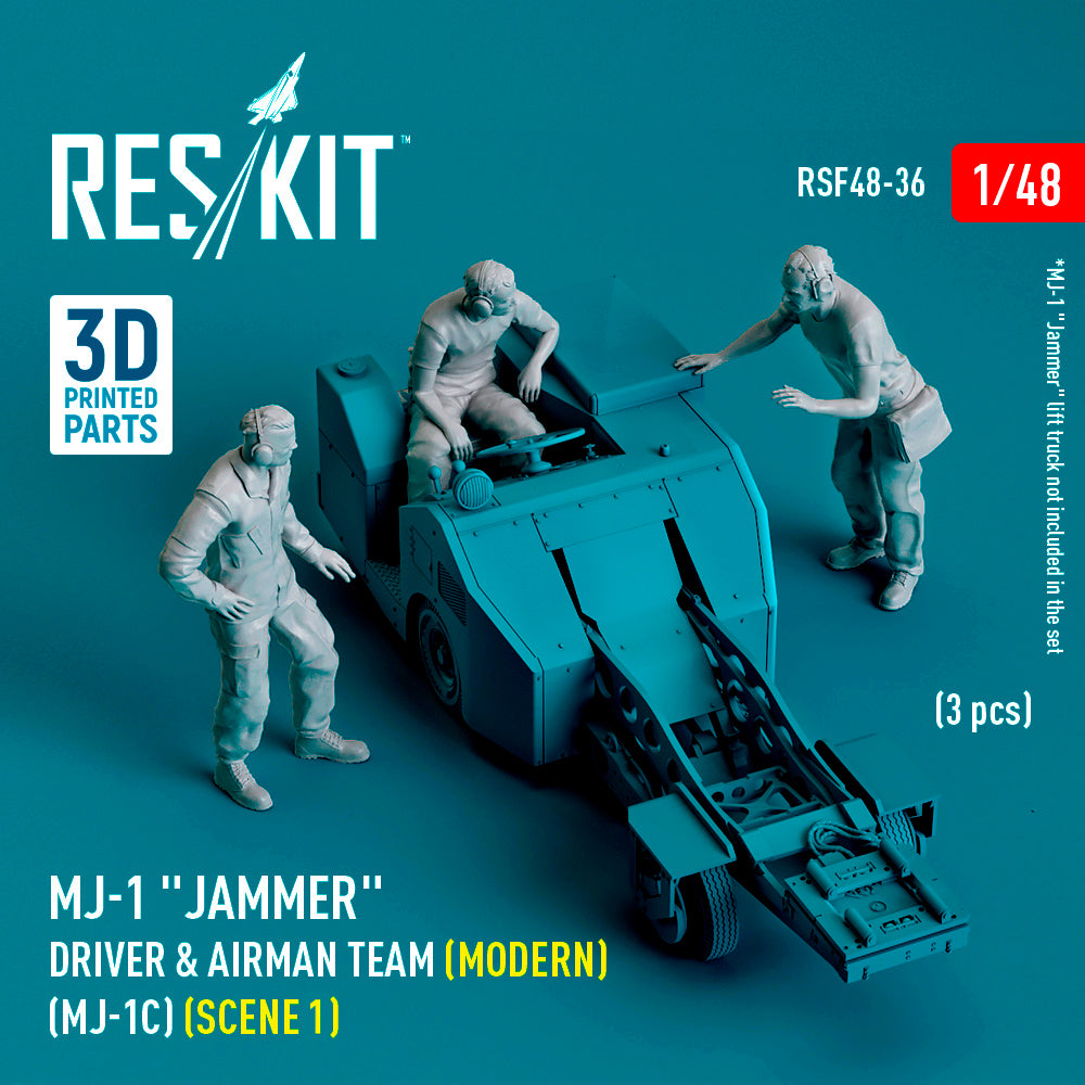MJ-1 Jammer Driver & airman team (Modern) (MJ-1C) (scene 1) (3 pcs) (3D-Printed)