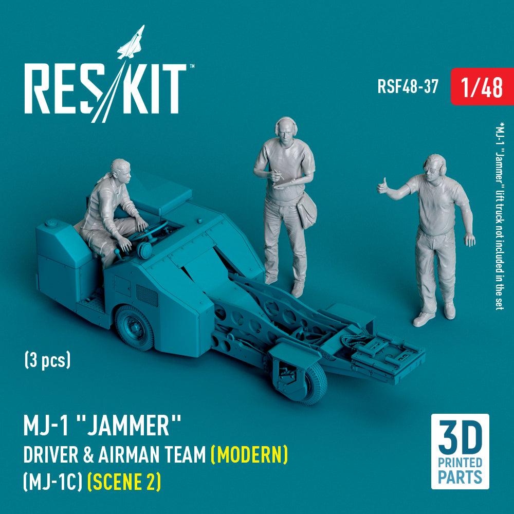 MJ-1 Jammer Driver & airman team (Modern) (MJ-1C) (scene 2) (3 pcs) (3D-Printed)