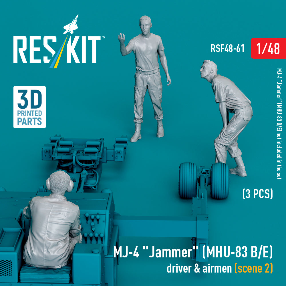 MJ-4 Jammer (MHU-83 B/E) driver & airmen (scene 2) (3 pcs) (3D-Printed)