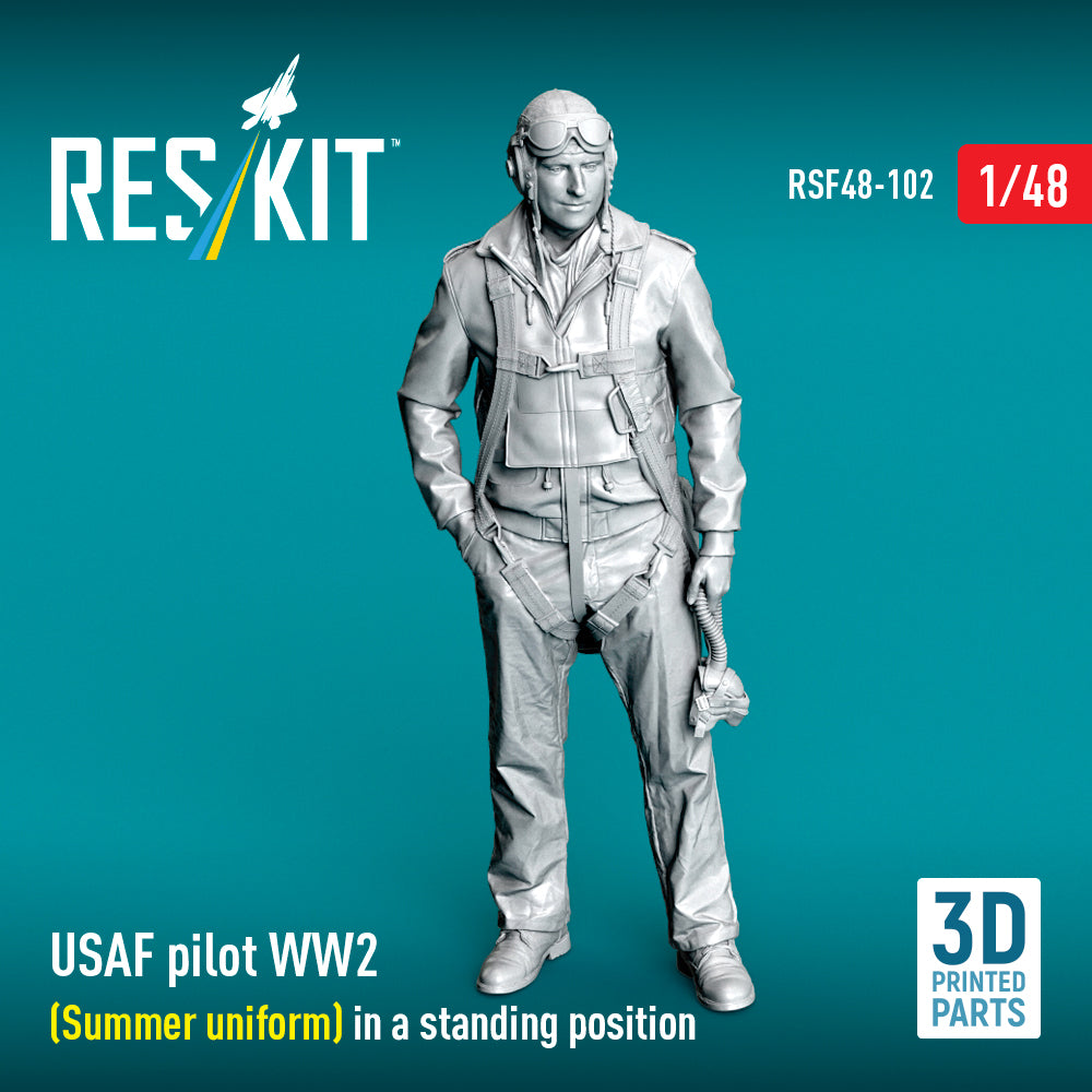 USAF pilot WW2 (Summer uniform) in a standing position (3D Printed)