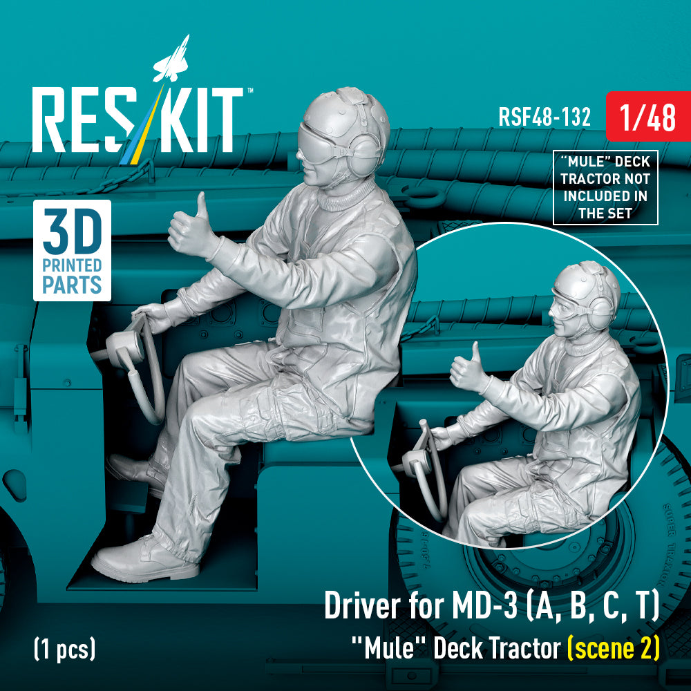 Driver for MD-3 'Mule' Deck Tractor (scene 2) (1 pcs) 3D-Printed [MD-3A, MD-3B, MD-3C, MD-3T] (designed to be used with Reskit kits)