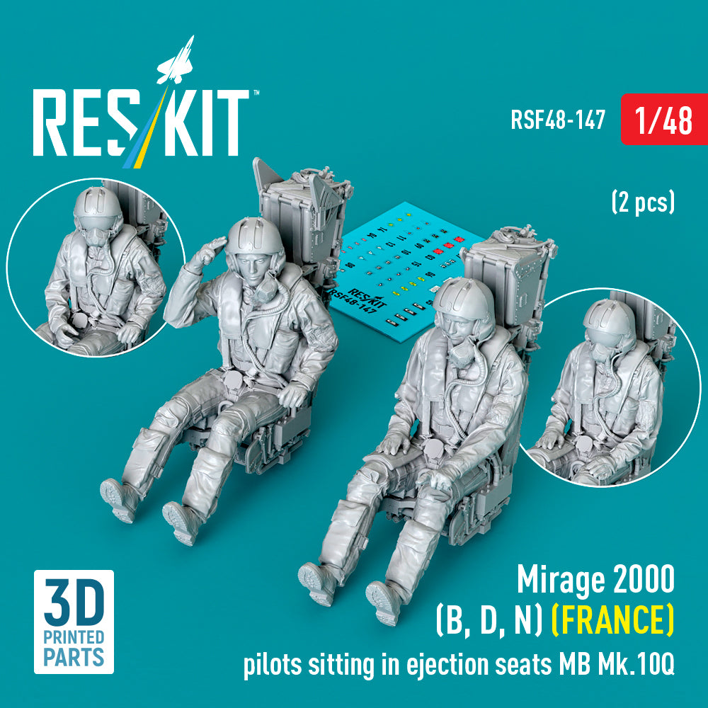 Dassault_Mirage 2000 (B, D, N) (FRANCE) pilots sitting in ejection seats MB Mk.10Q (2 pcs) (3D Printed)