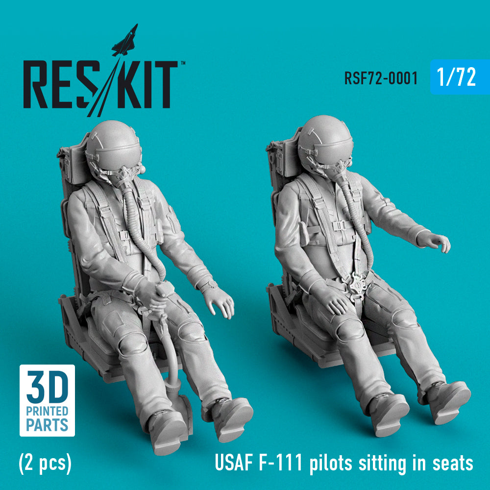 USAF F-111 pilots sitting in seats (2 pcs) (3D-Printed) Eduard kits, Hasegawa, Zvezda , Airfix, Academy, Fujimi, Hobby Boss