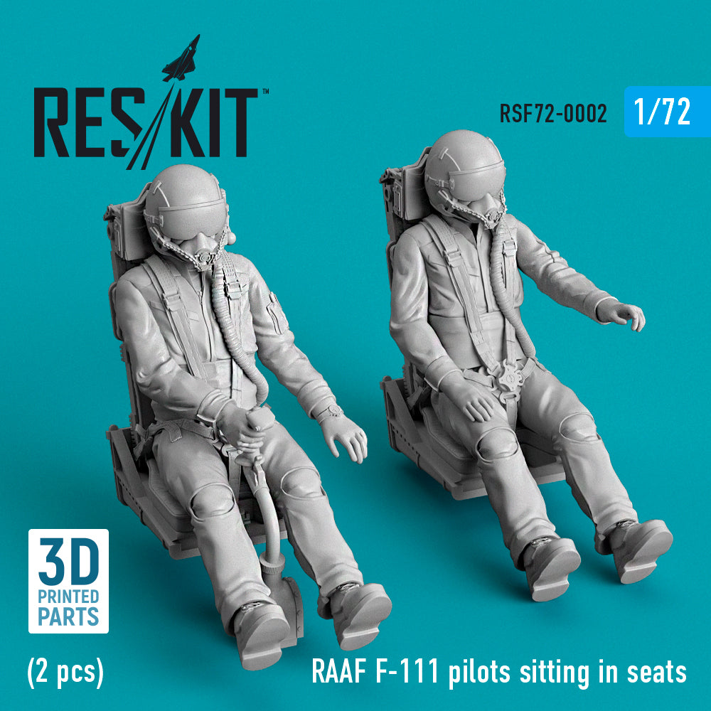 RAAF F-111 pilots sitting in seats (2 pcs) (3D-Printed) Wingsy kit, Eduard kits, Hasegawa, Zvezda , Airfix, Academy, Fujimi, Hobby Boss