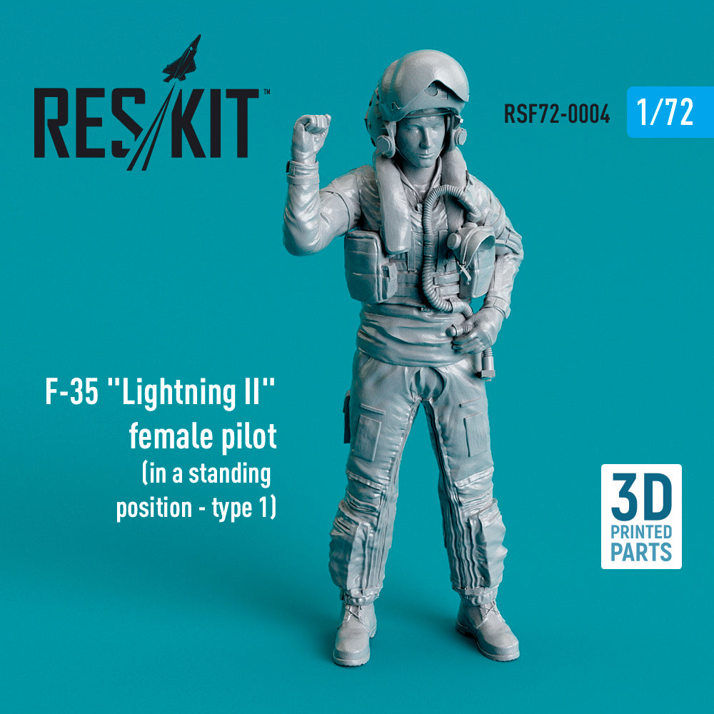 Lockheed-Martin F-35A Lightning II female pilot (in a standing position - type 1) (3D-Printed) (ResKit sold out January 2026 so no more after we sell out)