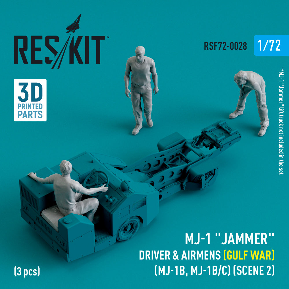 MJ-1 Jammer Driver & airmens (Gulf War) (MJ-1B, MJ-1B/C) (scene 2) (3 pcs) (3D-Printed) (ResKit sold out February 2026)