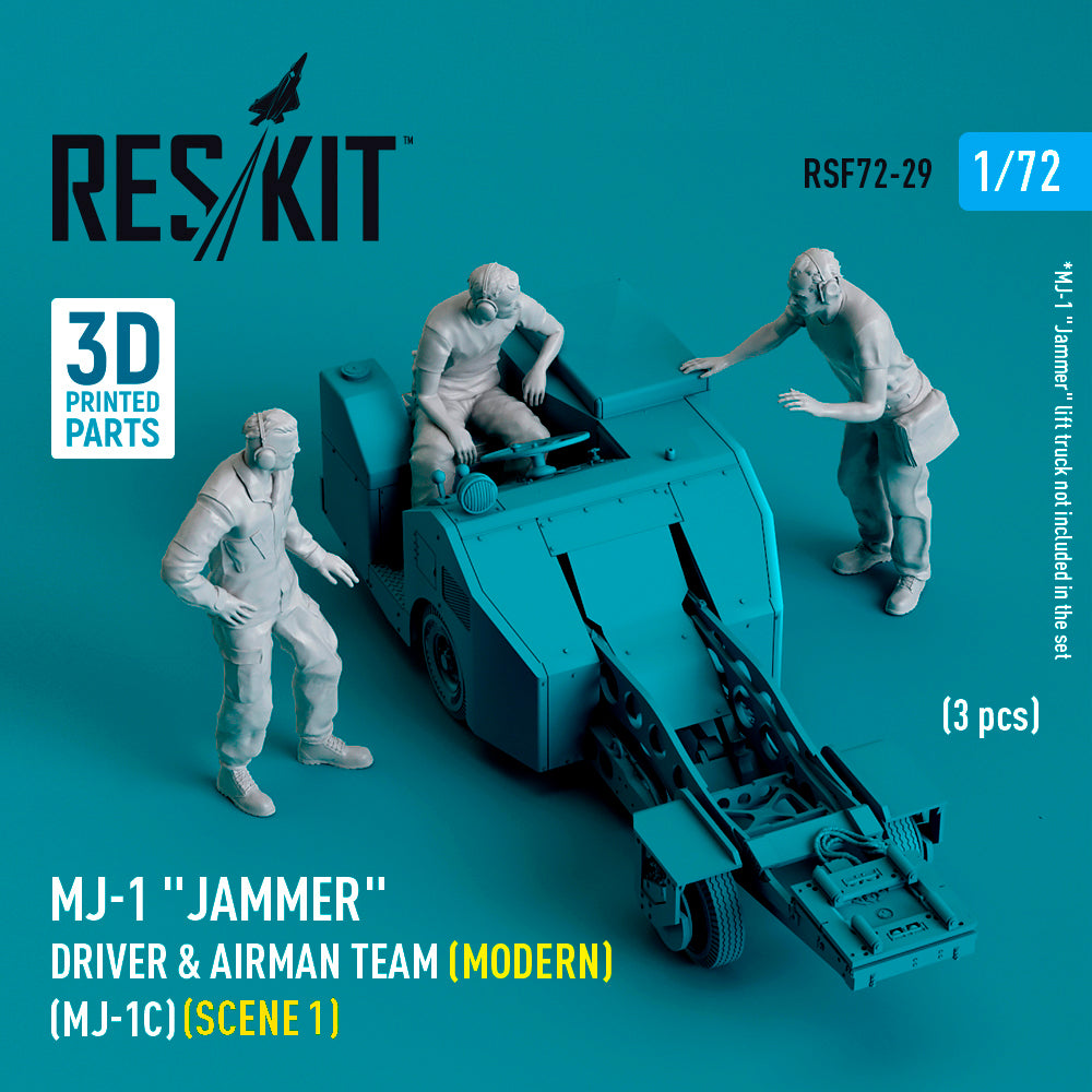 MJ-1 Jammer Driver & airman team (Modern) (MJ-1C) (scene 1) (3 pcs) (3D-Printed)