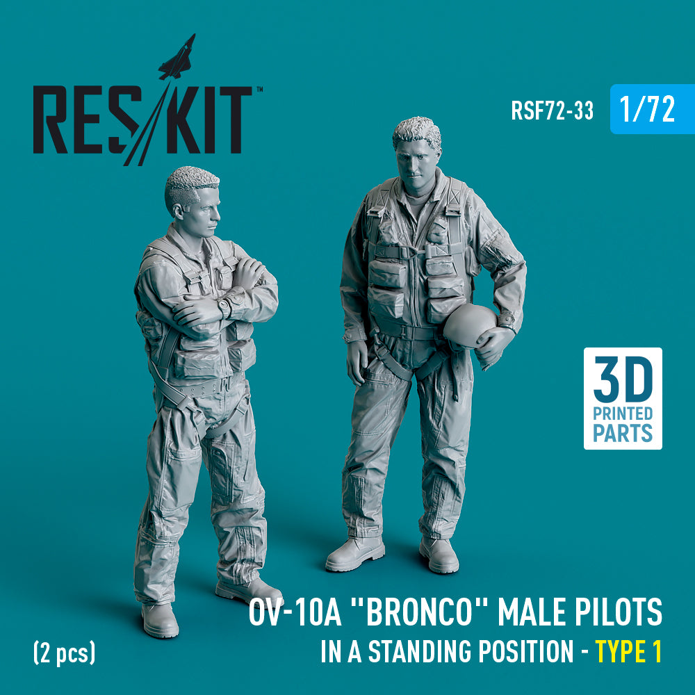 North-American/Rockwell OV-10A Bronco male pilots (in a standing position - type 1) (2 pcs) (3D-Printed)