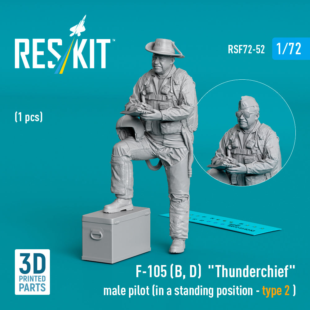 Republic F-105D/F-105F/F-105G Thunderchief male pilot (in a standing position - type 2 ) (1 pcs) (3D-Printed)
