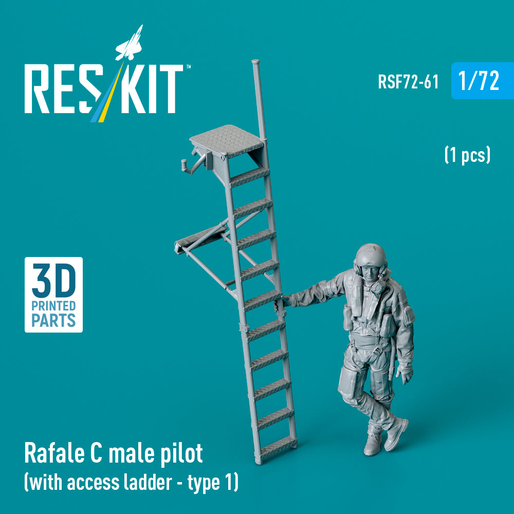 Dassault Rafale C male pilot (with access ladder - type 1) (1 pcs) (3D-Printed)