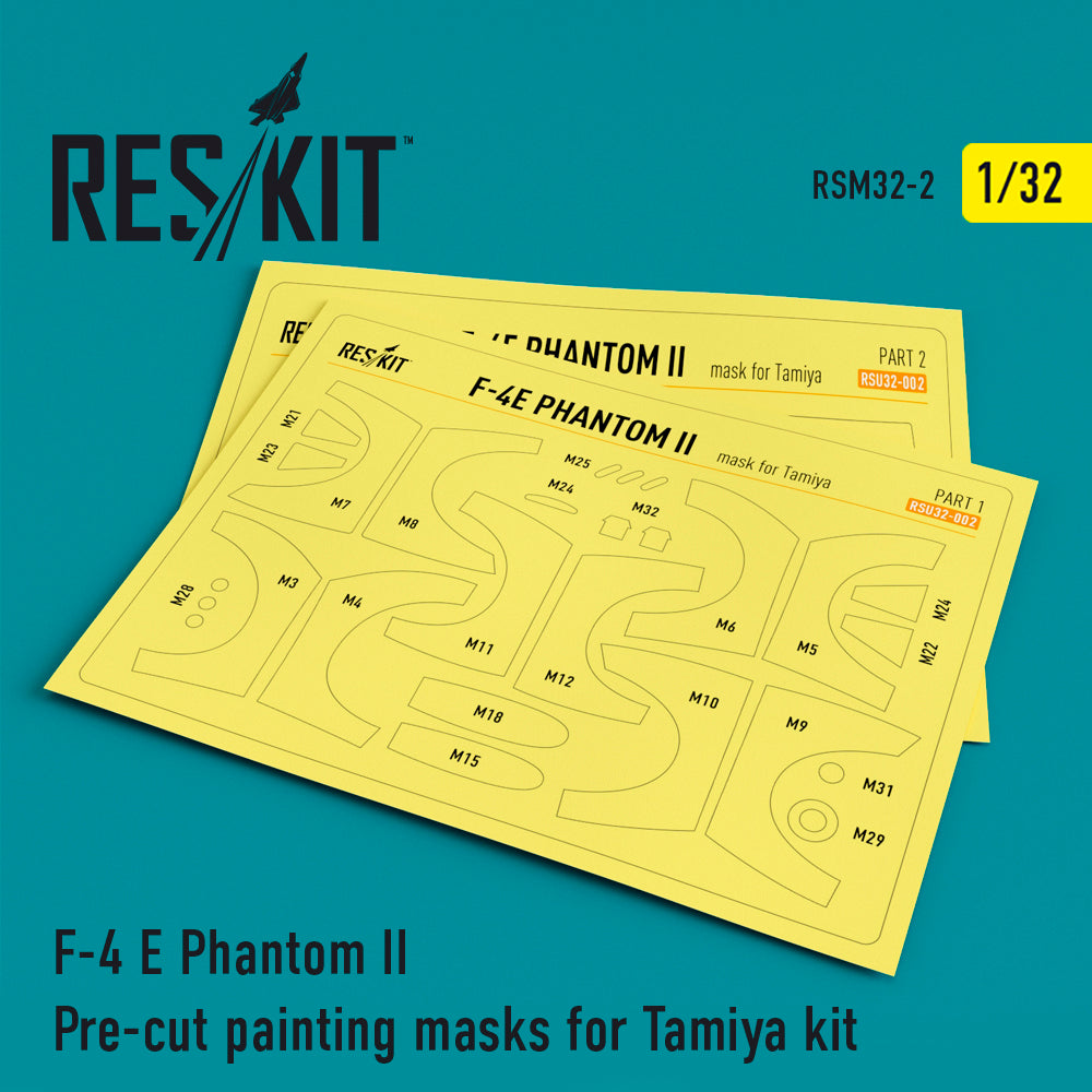 McDonnell F-4E Phantom II canopy and wheels painting painting masks (designed to be used with Tamiya kits)