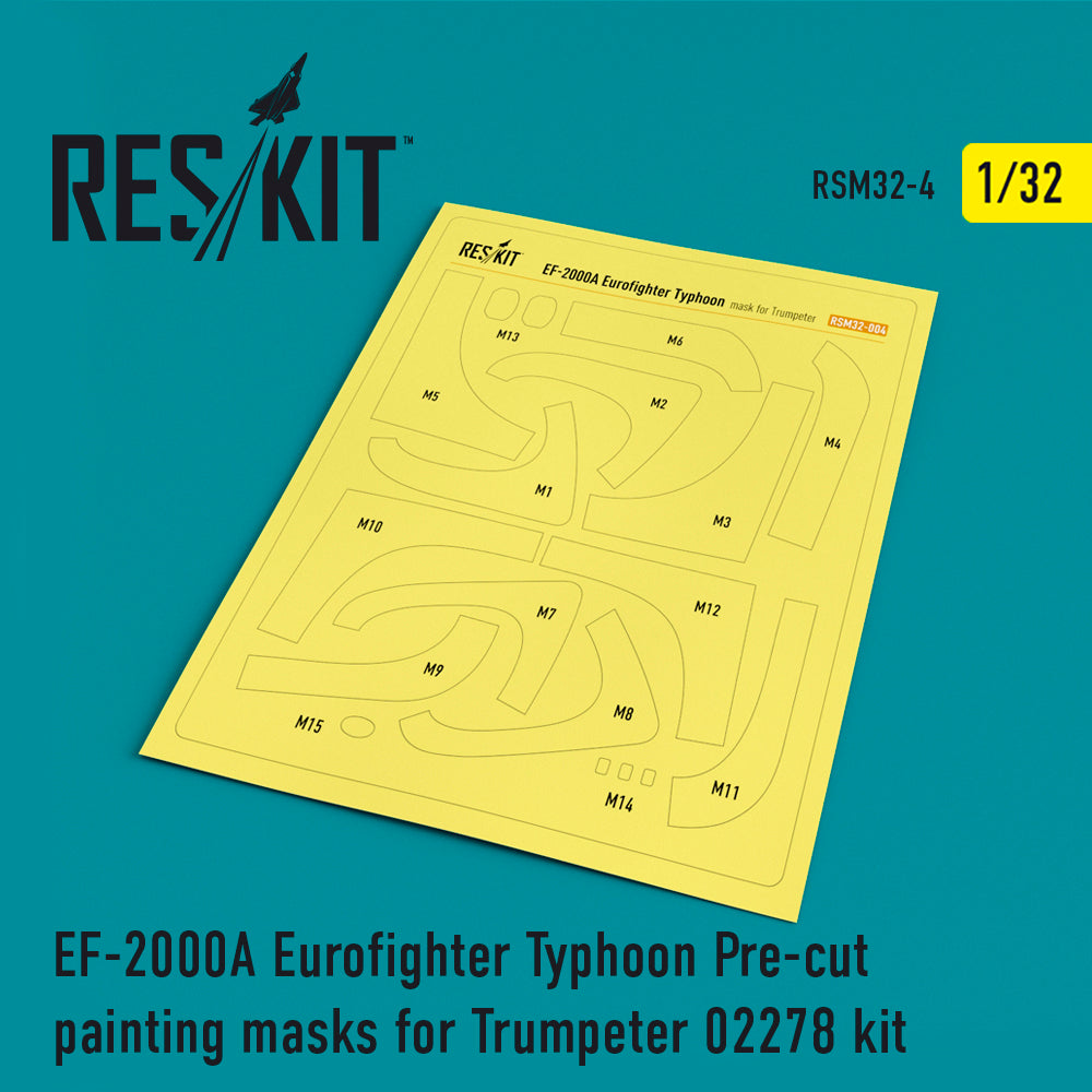 Eurofighter EF-2000A Typhoon Canopy Painting Masks (designed to be used with Trumpeter TU02278 kits)
